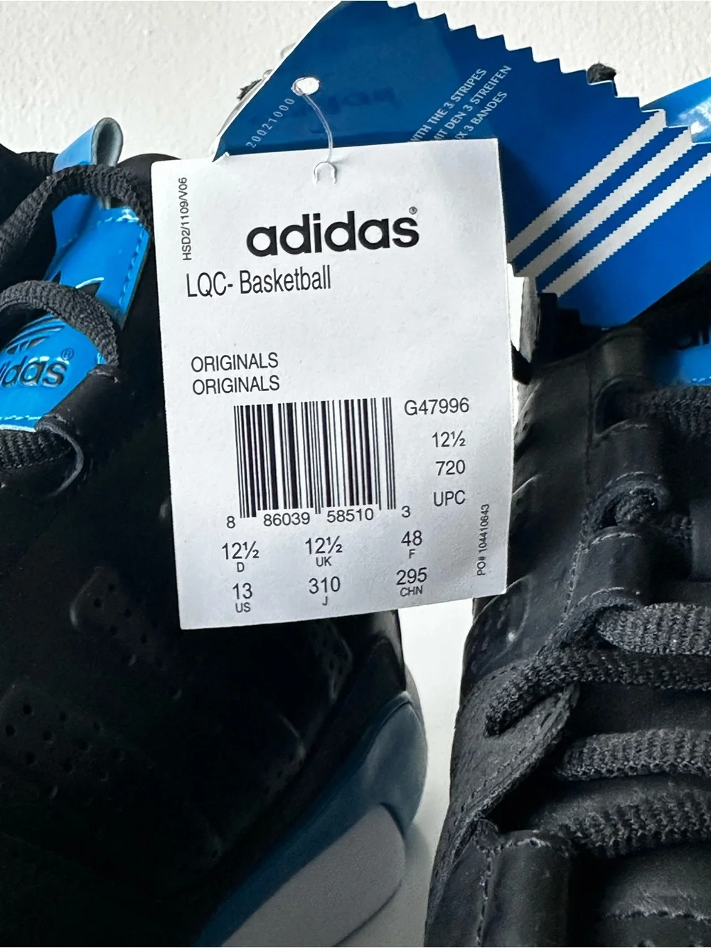 Mens Adidas LQC Basketball Sneakers in Black and Blue NWT Size 13